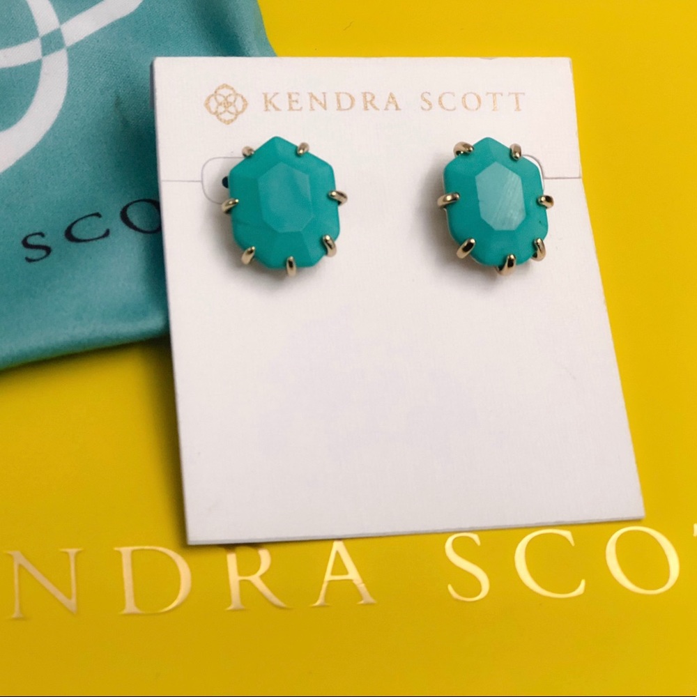 *SOLD* Kendra Scott teal Morgan earrings
